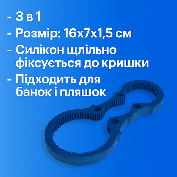 Открывалка для банок силиконовая 3 в 1 / 16х7х1,5см Зеленый 4820001001573 фото