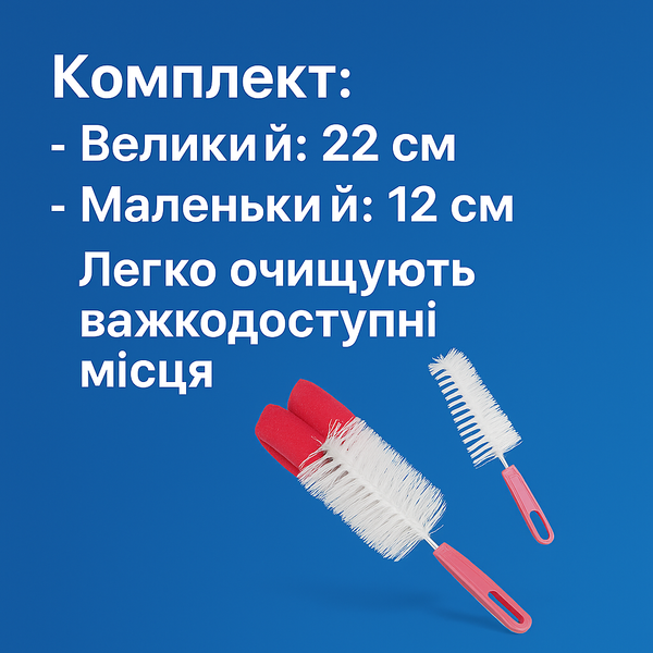 Ершик с пластмассовой ручкой 2шт/22/12см 4820001001130 фото