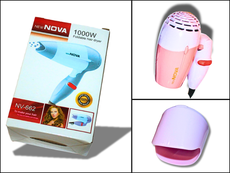 Фен дорожній розкладний для волосся з насадкою NOVA NV-662/1000W/13см/17см 4820001002755 фото