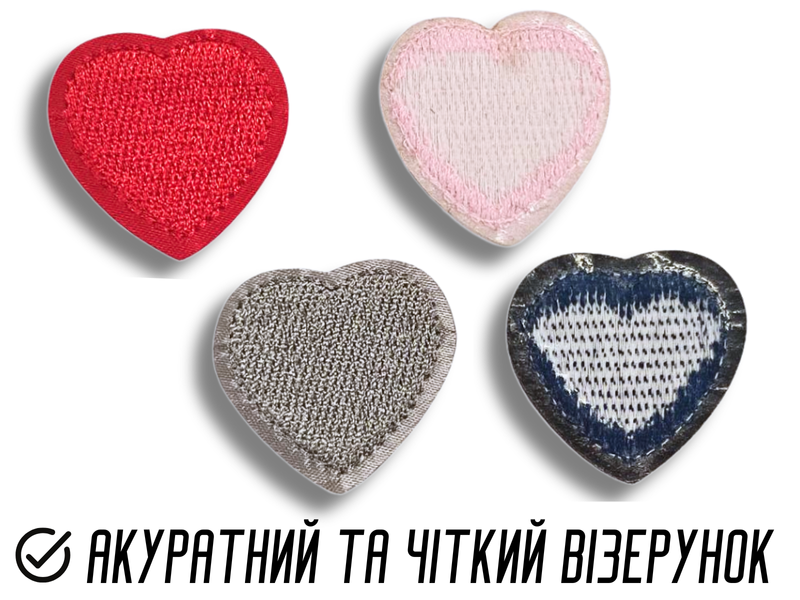 Аппликация для одежды нашивка №125 цветные сердечки 9шт/3.5х3.5см 4820001003006 фото