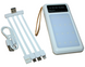 Power Bank Viaking Y158 10000 мАг портативний акумулятор з прожекторною панеллю та 4 кабелями Білий 4820001002750 фото