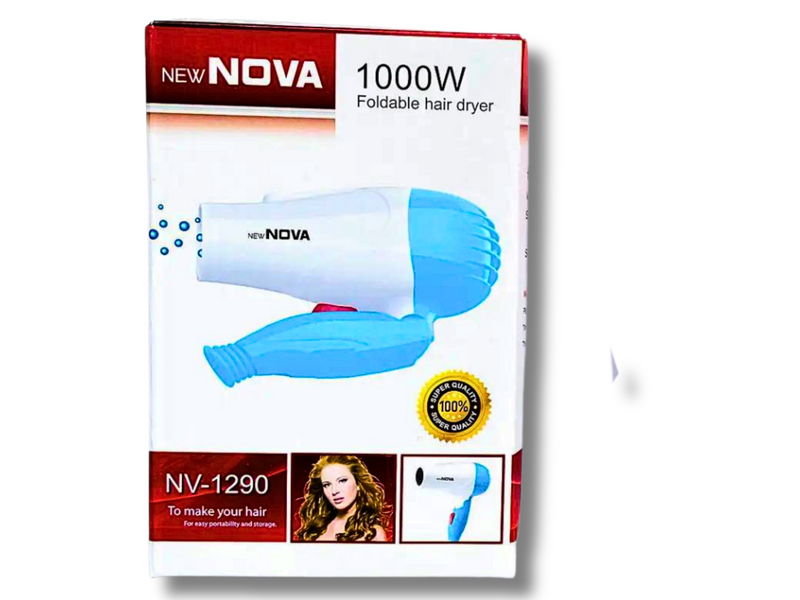 Фен дорожный раскладной для волос NOVA NV-1290/1000W/16см/18см 4820000000763 фото