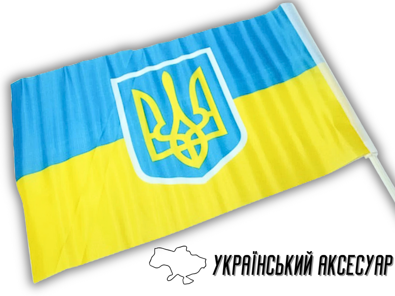 Прапор автомобільний двосторонній UKRAINE 30х45см 4820000000932 фото