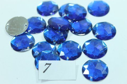 Камни пришивные Кружок большой 22мм/20шт Синий 4820001001353 фото