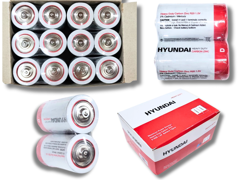 Батарейки Hyundai Heavy Duty R20 Карбон-Цинк, 1.5V, 3,42&times;6,15см/2шт 4820001003038 фото