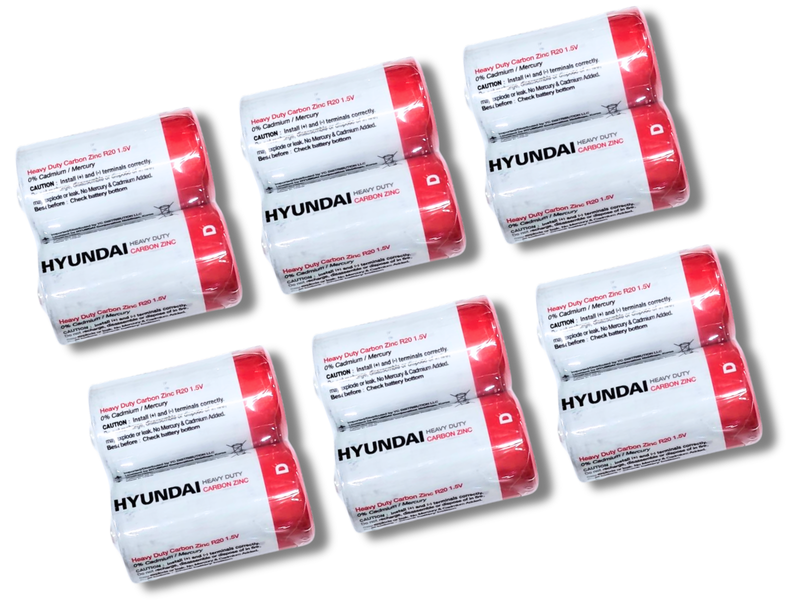 Батарейки Hyundai Heavy Duty R20 Карбон-Цинк, 1.5V, 3,42&times;6,15см/2шт 4820001003038 фото