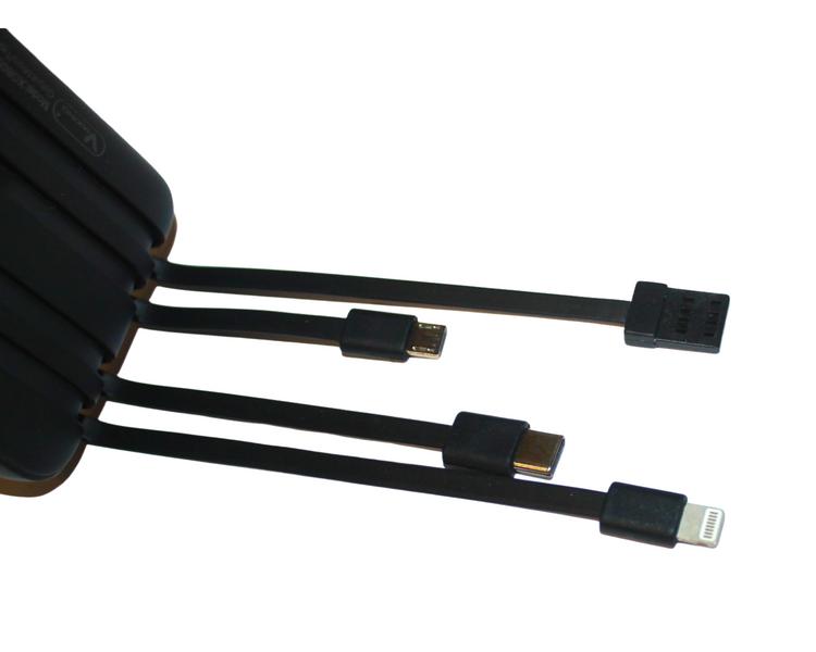 Power Bank Viaking GB059 10000 мАг портативний акумулятор із ліхтариком індикатором зарядки та 4 кабелями Білий 4820001002751 фото