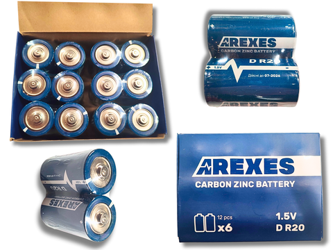 Батарейки AREXES D R20 Карбон-Цинк, 1.5V, 3,42&times;6,15см/2шт 4820001002981 фото