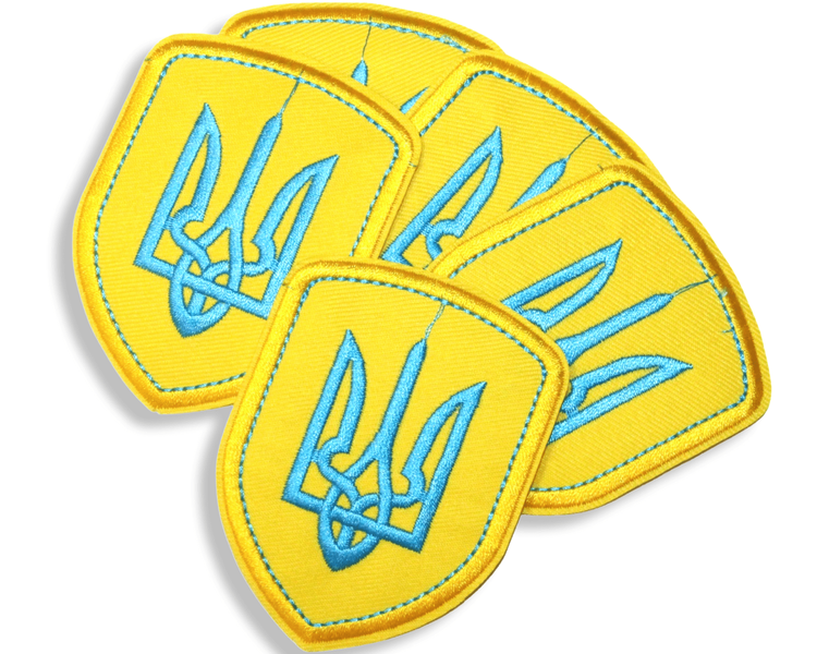 Аплікація для одягу нашивка Герб України блакитний №4/6х8см 4820001002850 фото