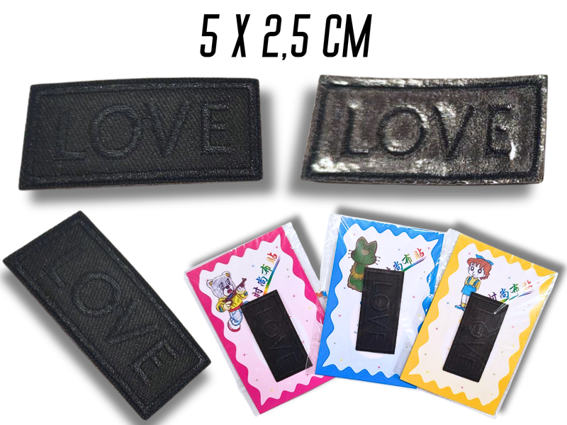 Аплікація для одягу нашивка №129 Love чорний 9шт/5х2.5см 4820001003010 фото