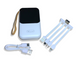 Power Bank Viaking Y148 10000 мАг портативний акумулятор зі світлодіодним дисплеєм ліхтариком та 4 кабелями Білий 4820001002749 фото