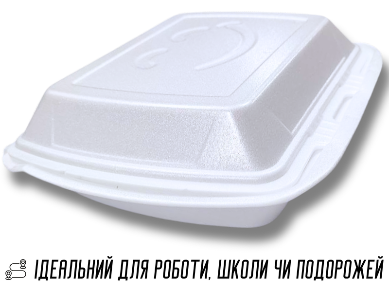 Ланч-бокс одноразовий на два відділи 40х25х4.5см 4820001003003 фото