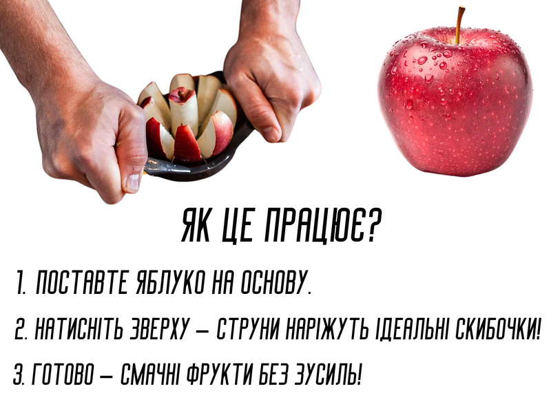Яблукорізка пластмасова з металевими струнами &Oslash;15см 4820000000167 фото
