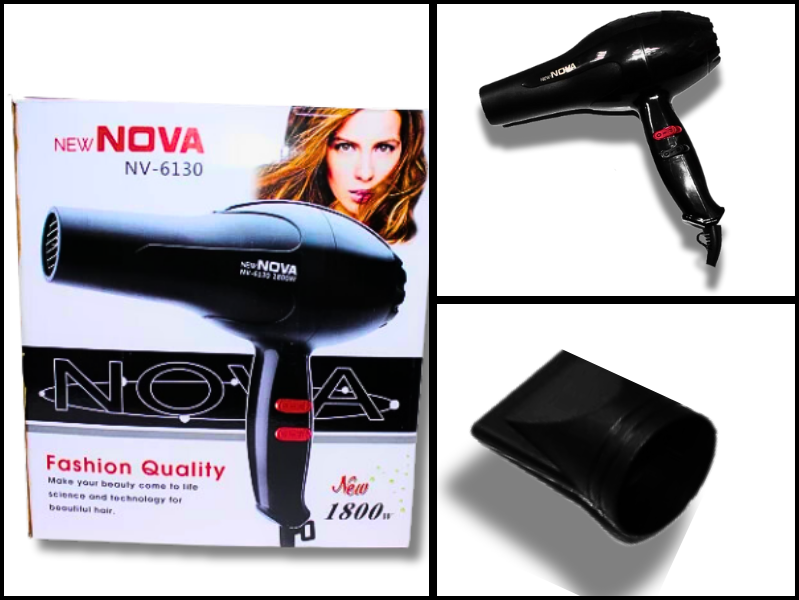 Фен для волосся 2 режими нагрівання та швидкості NOVA NV-6130 /1800W/23см/21см 4820001002038 фото