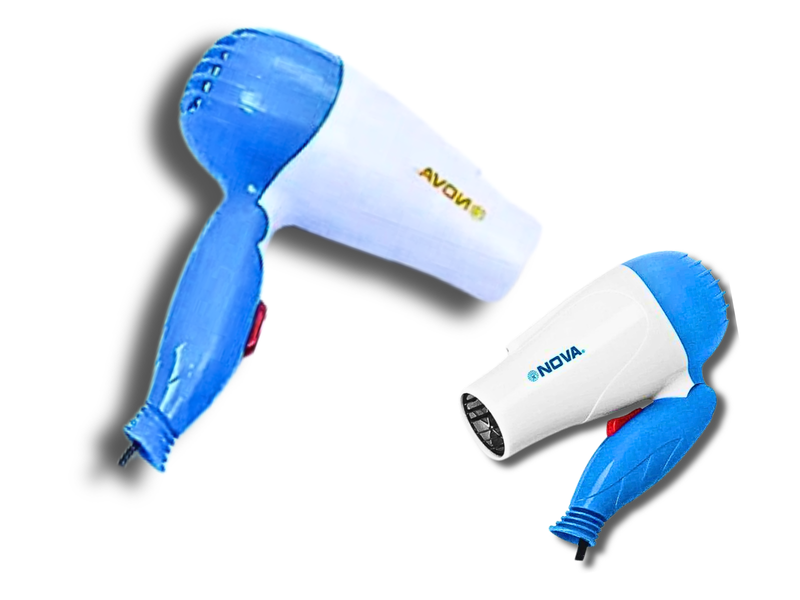 Фен дорожный раскладной для волос NOVA NV-1290/1000W/16см/18см Голубой 4820000000763 фото