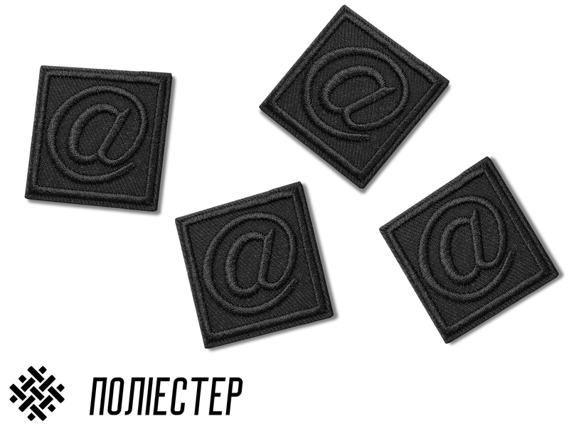 Аппликация для одежды нашивка №135 черный символ @ в квадрате 9шт/3,5х3,5см 4820001003019 фото
