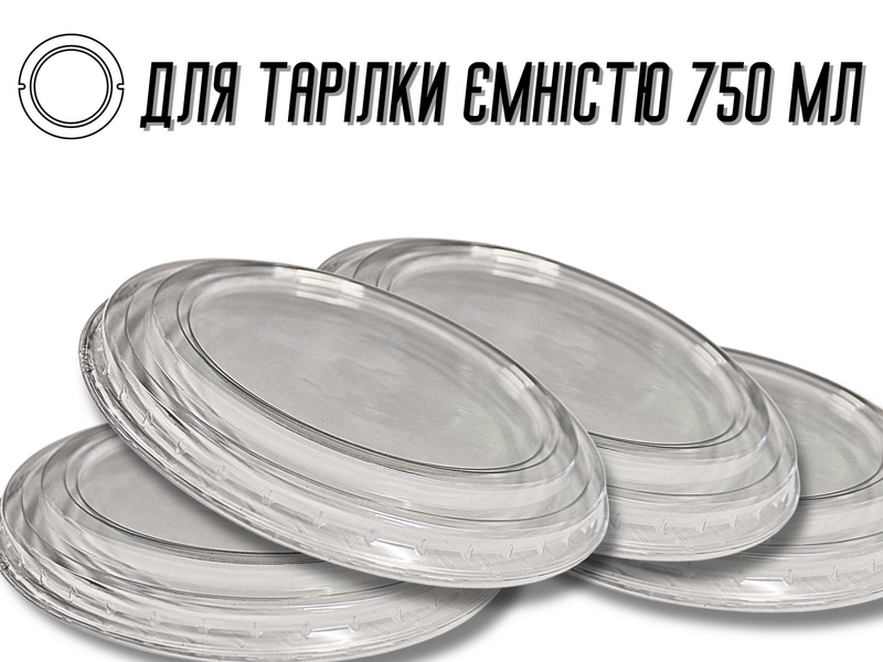 Кришка для одноразвого посуду пластикова 750мл/16см 4820001002890 фото