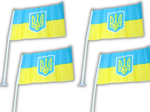Прапорець на присосці двосторонній UKRAINE 14х21см 4820000000965 фото