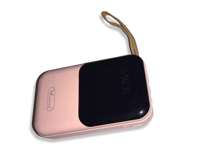 Power Bank Viaking Y148 10000 мАг портативний акумулятор зі світлодіодним дисплеєм ліхтариком та 4 кабелями Чорний 4820001002749 фото