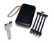 Power Bank Viaking Y148 10000 мАг портативний акумулятор зі світлодіодним дисплеєм ліхтариком та 4 кабелями Чорний 4820001002749 фото 1