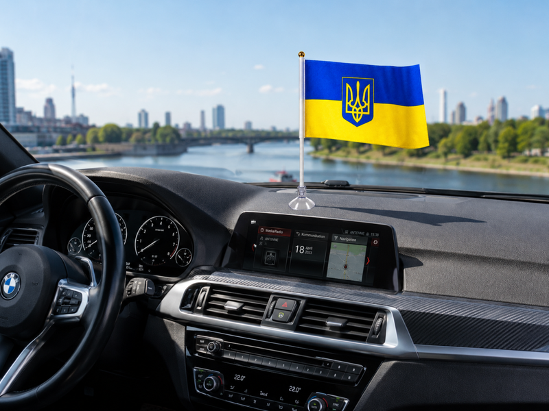 Флажок на присоске двусторонний UKRAINE 14х21см 4820000000965 фото