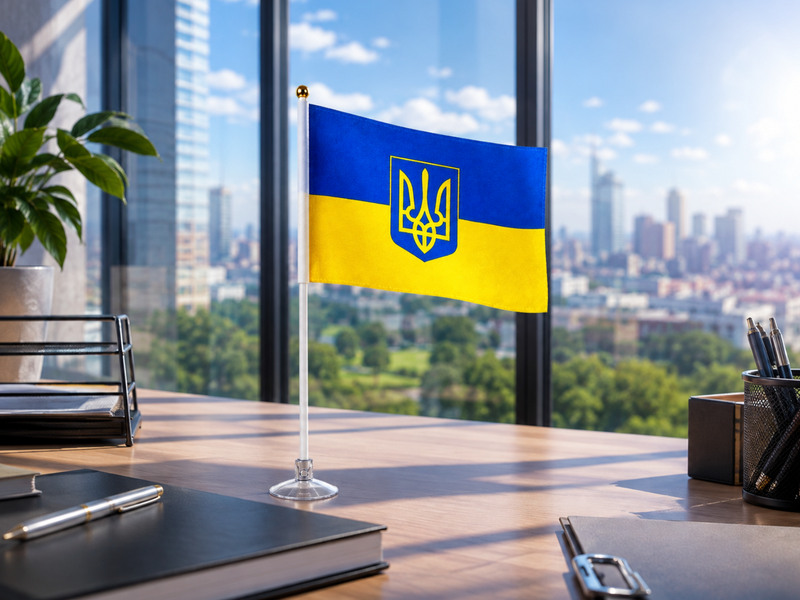 Флажок на присоске двусторонний UKRAINE 14х21см 4820000000965 фото