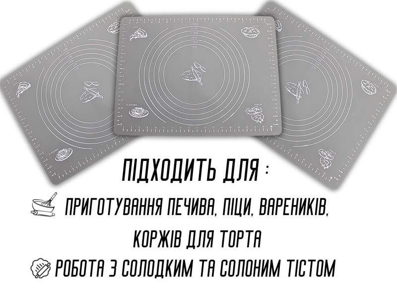 Килимок для тіста силіконовий з розміткою 40х30см Бірюзовий 4820001001583 фото