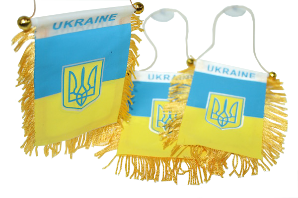 Флажок на присоске с бахромой UKRAINE 12х8см 4820000000930 фото