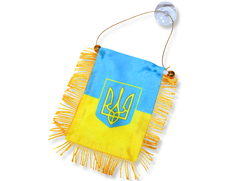 Флажок на присоске с бахромой UKRAINE 12х8см 4820000000930 фото