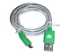 Кабель USB to micro USB с подсветкой наконечников 1м Зеленый 4820000000940 фото 1