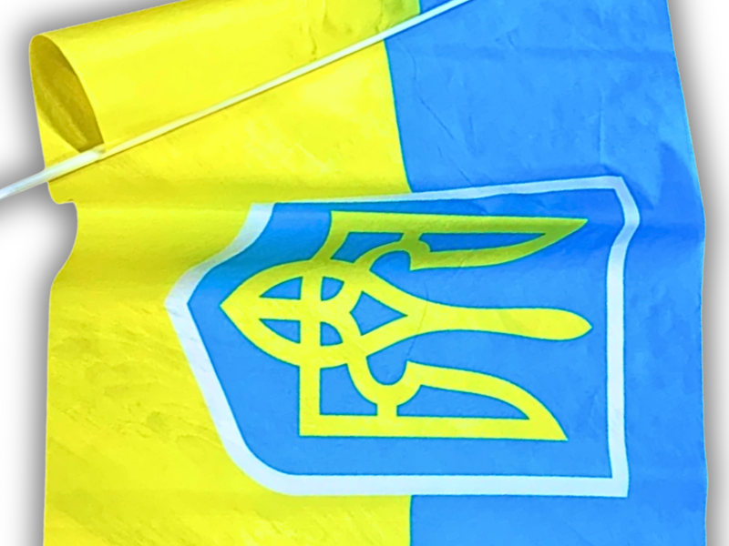 Прапор із флагштоком двосторонній UKRAINE 60х90см 4820000000933 фото