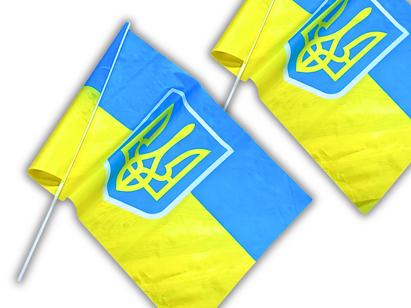 Прапор із флагштоком двосторонній UKRAINE 60х90см 4820000000933 фото