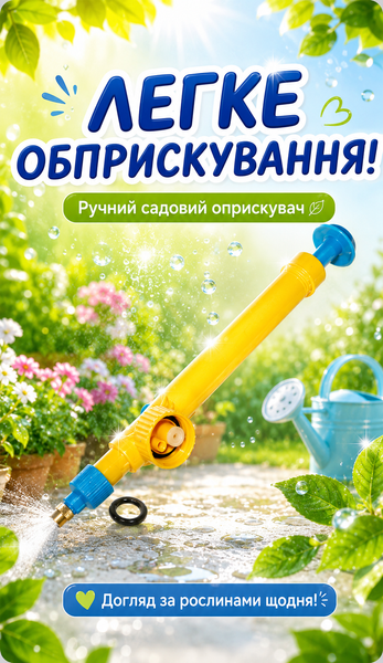 Обприскувач садовий на пляшку із пластмасовим стрижнем насос 40см 4820000000561 фото