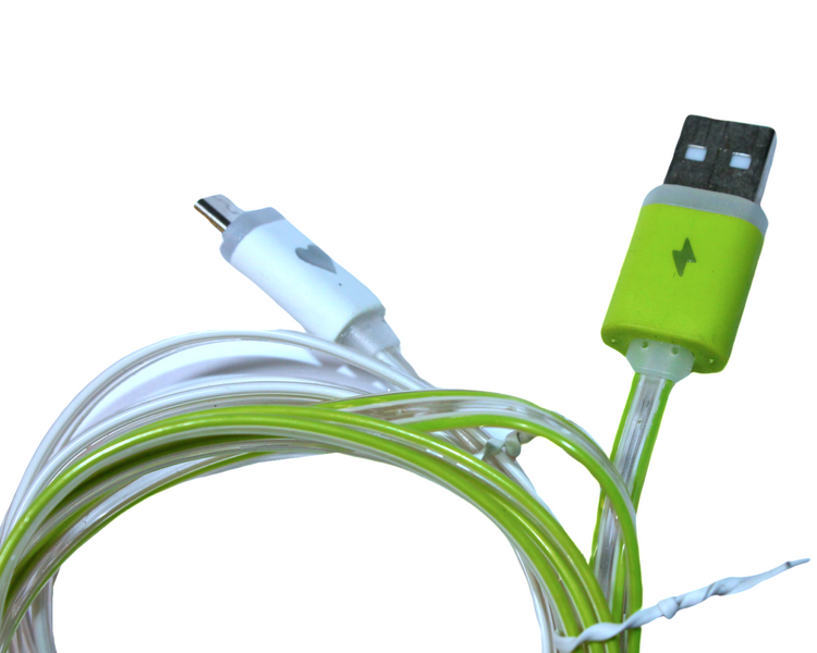 Кабель USB to micro USB с подсветкой по всей длине 1м Белый 4820000001063 фото
