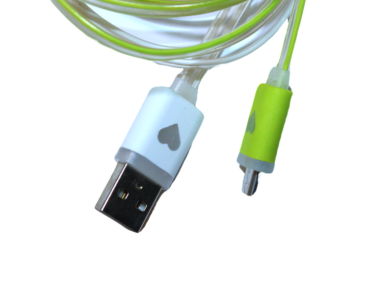 Кабель USB to micro USB с подсветкой по всей длине 1м Белый 4820000001063 фото