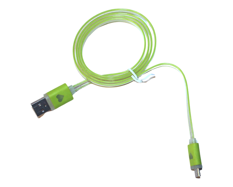 Кабель USB to micro USB с подсветкой по всей длине 1м Белый 4820000001063 фото
