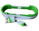 Кабель для заряджання та синхронізації плаский Lightning з USB 3.0/1м Салатовий 4820001001257 фото
