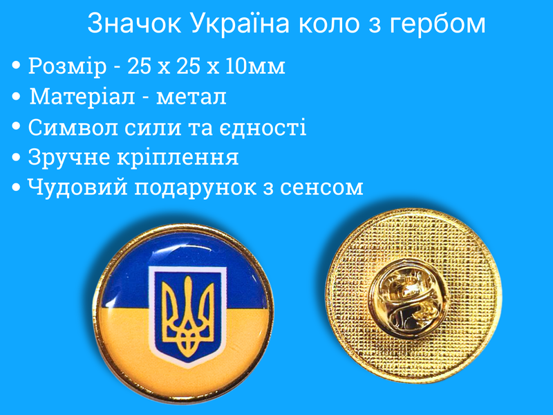 Значок флаг с гербом (круг) 25х25х10мм 4820001003001 фото