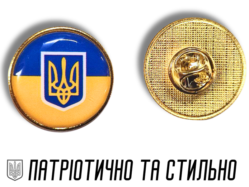 Значок флаг с гербом (круг) 25х25х10мм 4820001003001 фото