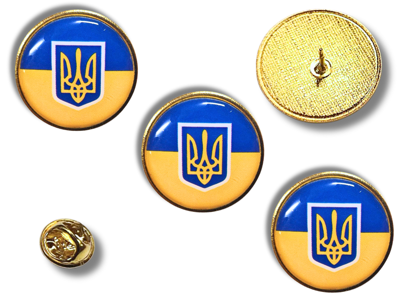 Значок флаг с гербом (круг) 25х25х10мм 4820001003001 фото