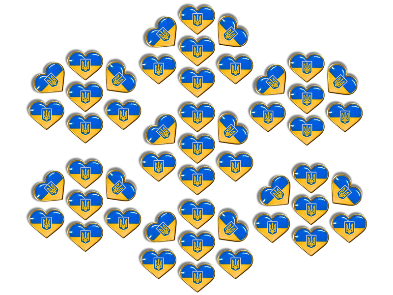 Значок флаг с гербом (сердце) 28х27х10мм 4820001003002 фото