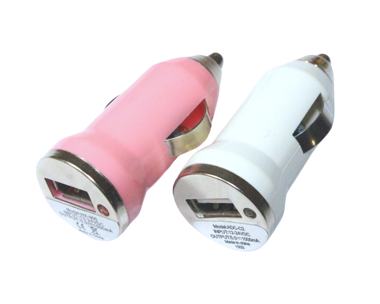 Зарядка автомобільна у прикурювач 1 USB/1A Рожевий 4820000000955 фото