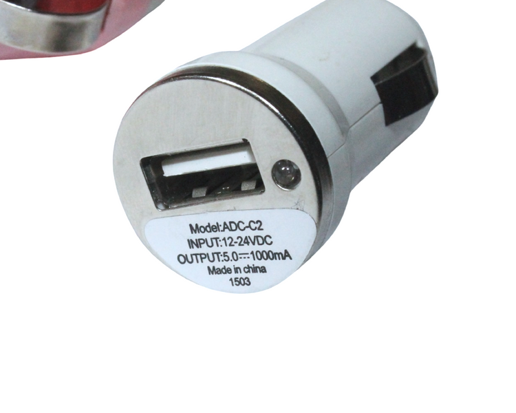 Зарядка автомобільна у прикурювач 1 USB/1A Рожевий 4820000000955 фото
