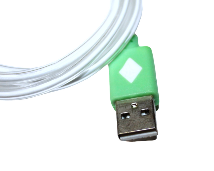 Кабель USB to micro USB с подсветкой наконечников 1м Зеленый 4820000000940 фото