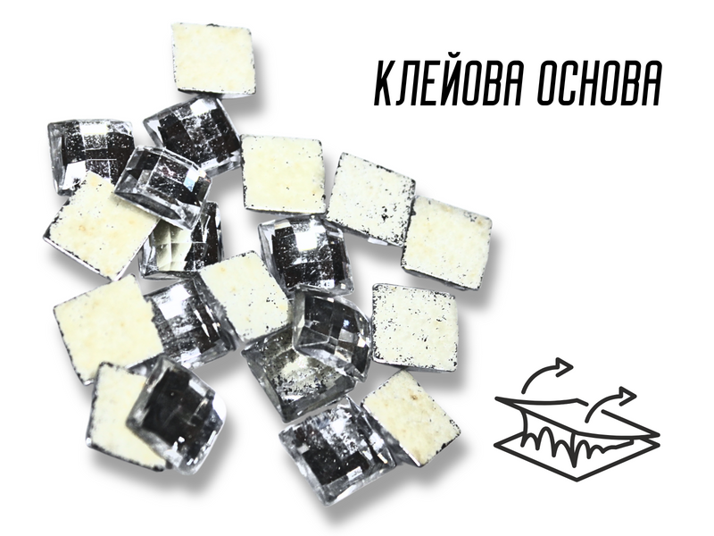 Камені на клейовій основі Квадрат/12&times;12мм/20 шт Прозорий 4820001002934 фото