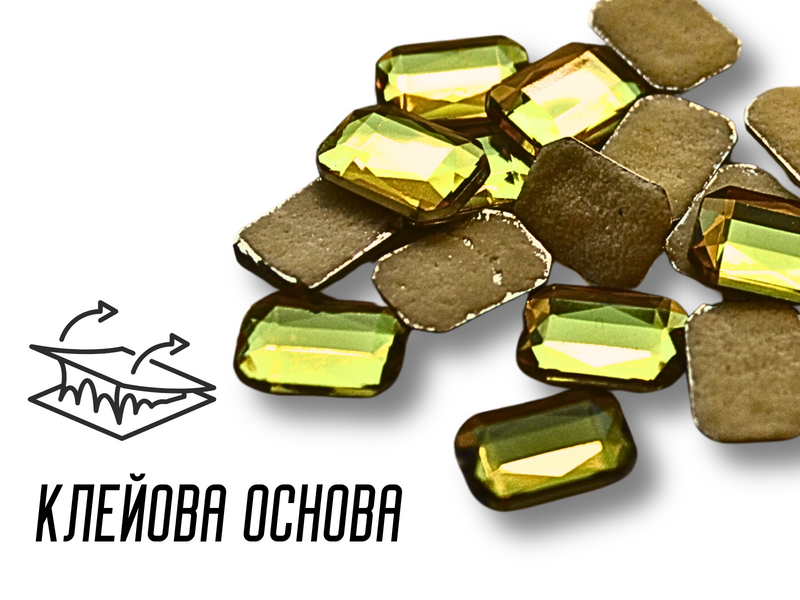 Камни на клеевой основе Прямоугольник/18&times;9мм/20шт Желтый 4820001002936 фото